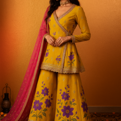 Mustard Blossom Sharara Set