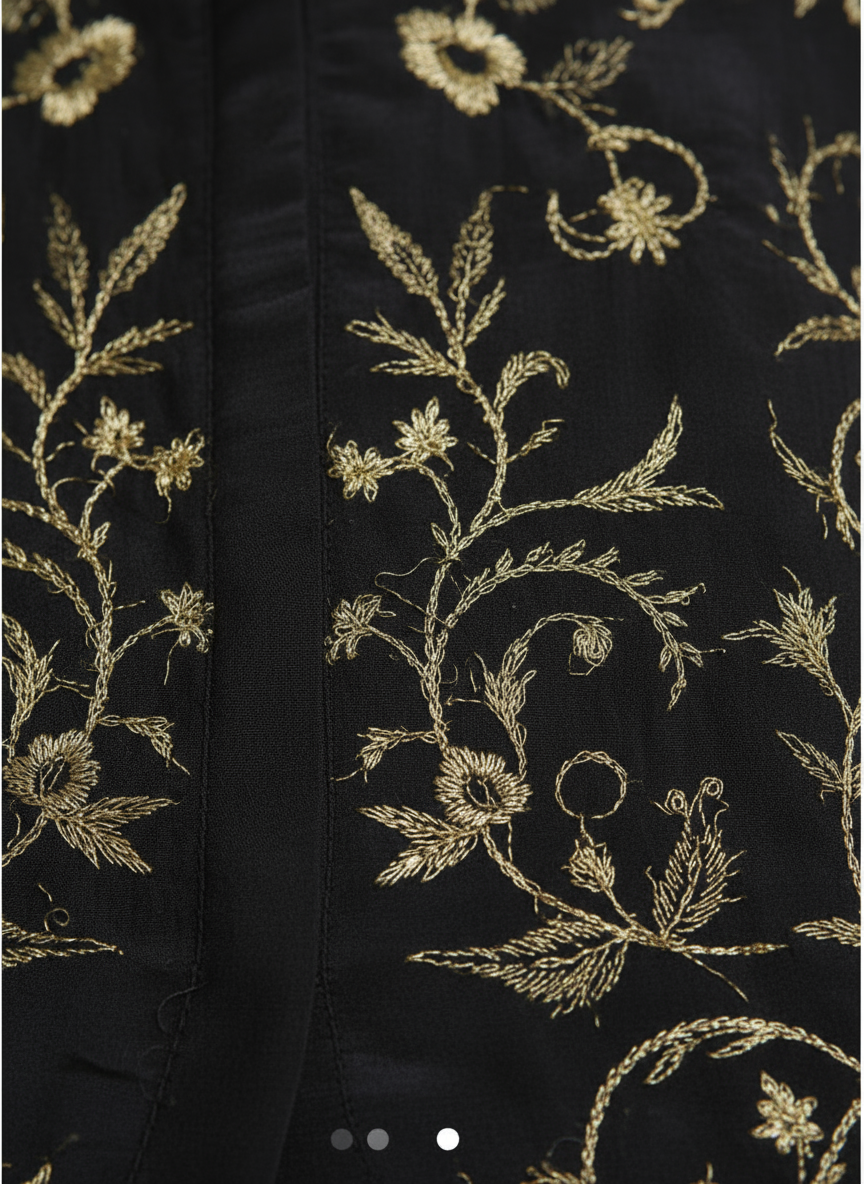 Black Luxe Embroidered Co-ord Set - Image 3