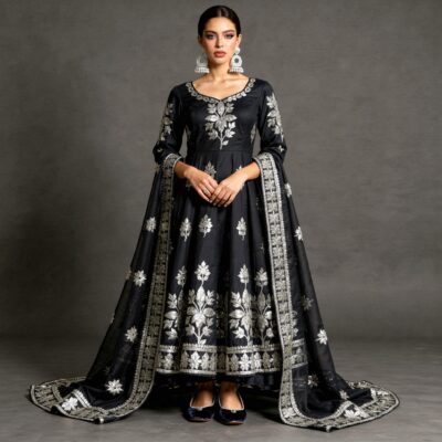 Embroidered Anarkali Set