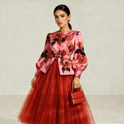 Floral Jacket & Pleated Skirt Co-Ord
