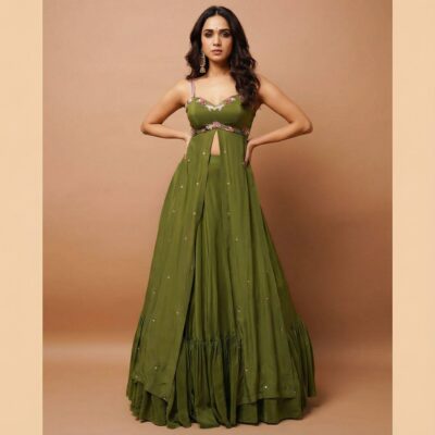 Embellished Flared Gown Set