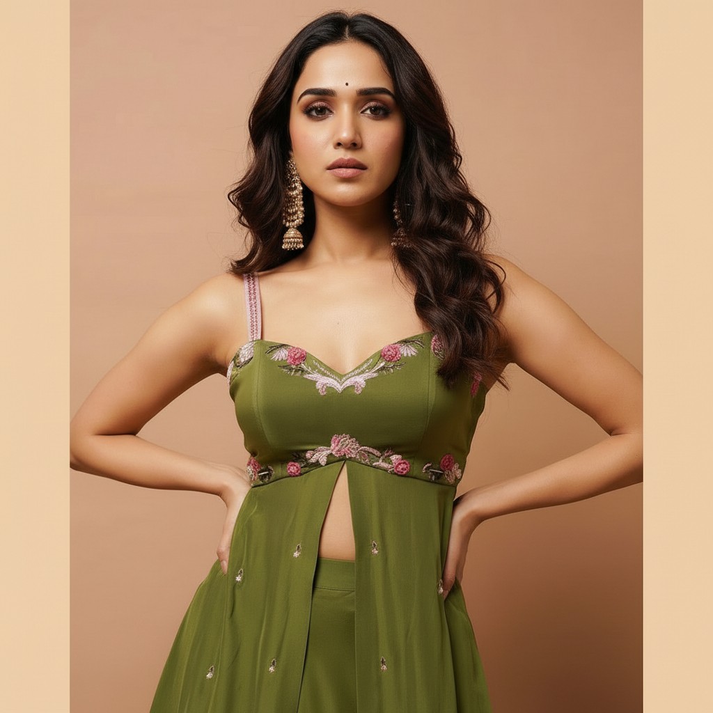 Embellished Flared Gown Set - Image 4