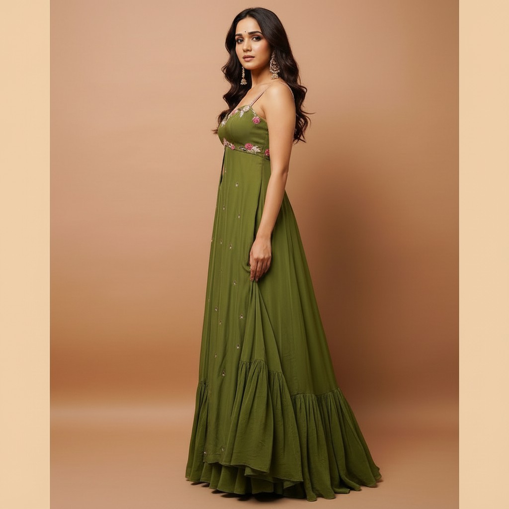 Embellished Flared Gown Set - Image 2