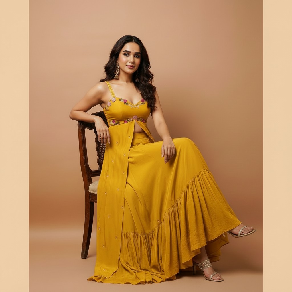 Embellished Flared Gown Set - Image 6