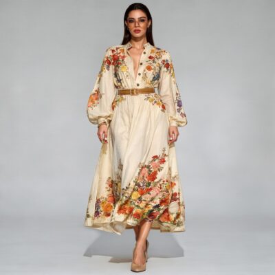 Floral Belted Maxi Dress